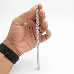 Bracelet tennis en or blanc 14 carats avec diamants cultivés en laboratoire CVD VVS VS E F, bijoux fins pour femmes - Product Image 1