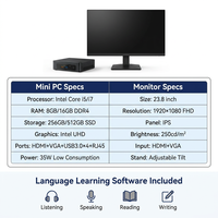 Mini PC NUC de 13.ª generación Intel i7 i5 con Windows 11 Pro, computadora de escritorio con triple pantalla para educación, escuela, aula, negocios.