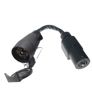 <b>Us</b> To Euro 7 Way Trailer <b>Plug</b> <b>Adapter</b> Wiring Connector For Brake Light And Turn Signal Conversion - Product Image 3