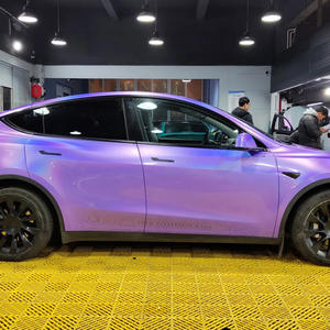 Film de protection pour voiture Wrapmaster 5*56ft Laser Purple, sans bulles, brillant, irisé, en PVC, avec fonction de changement de couleur. - Product Image 3