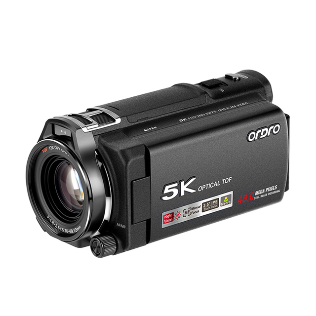 XV80 Professional 5K Camcorder 12X Optical Zoom CMOS SD Card Support Nightshot Hot Shoe Television Film Shooting