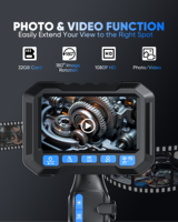 Endoscope 1080P avec objectif de 3,9 mm, câble flexible de 1,5 m, étanche IP67, pour l'inspection et l'entretien des moteurs automobiles