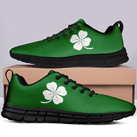 Sneakers personnalisées à imprimé trèfle, légères, respirantes, en mesh vert, chaussures de sport formelles avec motif personnalisé