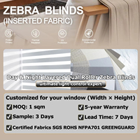Persianas Enrollables Motorizadas Dobles Inteligentes con Motor Tubular Eléctrico DC Integrado, Doble Capa, Tipo Zebra, en Oferta