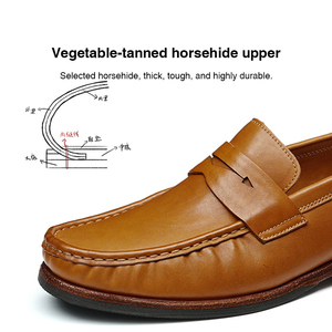 Mocassins Homme en Cuir Véritable Style Britannique Goodyear Welt, Confortables et Souples, en Peau de Cheval, Nouveauté Luxe Léger, Personnalisation OEM - Product Image 2