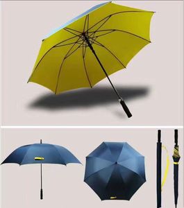 Parapluie de golf coupe-vent à ouverture automatique personnalisé avec logo, couleur jaune, fournisseur de parapluies promotionnels BSCI - Product Image 2