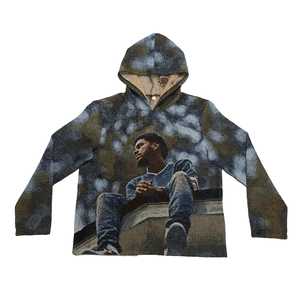 Tapisserie personnalisée Couverture à capuche Streetwear <span class=keywords><strong>Rap</strong></span> Star Tapisserie tissée Jacquard Hoodies - Product Image 1