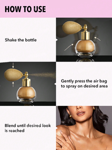 High Gloss Glitter Powder Bronzer Spray Highlighter with Vegan Waterproof Formula High Pigment <strong>Sunscreen</strong> for Ball Makeup Dress - Product Image 6