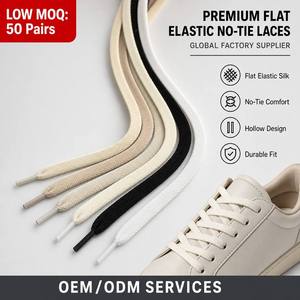 Lacets plats élastiques de 8 mm à âme creuse pour baskets, chaussures de course et décontractées, antidérapants, vente en gros directe usine - Product Image 1