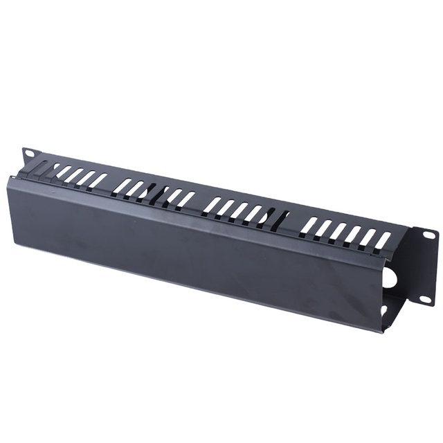 2U 19 Inch Cable Manager Horizontal Rack Mount Wire Management Metal Wire Organizer for Network Cabinet