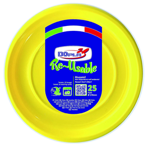 SET DI 25 PIATTI IN PLASTICA PER FRUTTA, DIAMETRALMENTE [VALORE DEL DIAMETRO] MM 17CM, GIALLO - Product Image 1