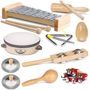 Đồ Chơi Trẻ Em Bộ Nhạc Cụ Bằng Gỗ, Bộ Gõ Với Xylophone, Đồ Chơi Âm Nhạc Giáo Dục Cho Trẻ Em Và Trẻ Mới Biết Đi