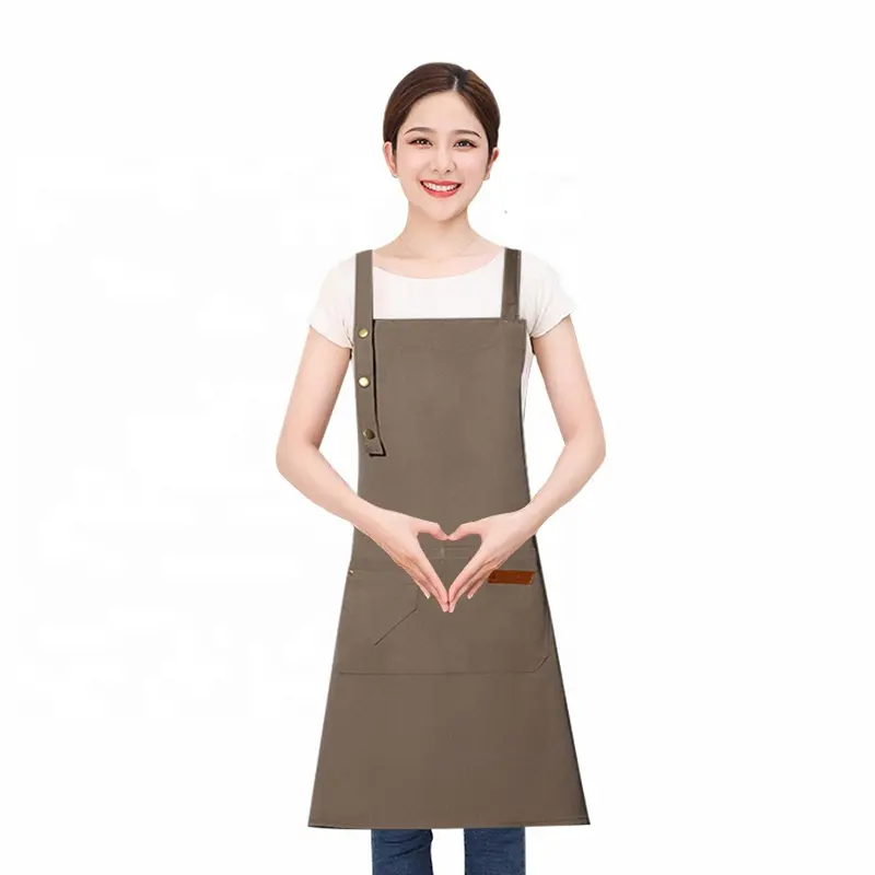 Apron for adults in bulk Kitchen apron made of waterproof canvas with custom embroidery