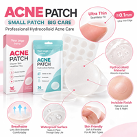 Patchs Hydrocolloïdes Anti-Acné Authentiques en Forme d'Étoile Colorés, Dissimulant et Absorbant le Pus (Étui Miroir Inclus)