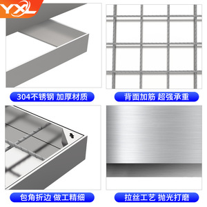 Yixinglong Stainless Steel Manhole Cover 304 Square Recessed For Municipal Roads Parking Lots Commercial Streets - Product Image 3