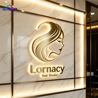 Enseigne personnalisée en acier inoxydable rétroéclairée par LED 3D, étanche IP65, avec transformateur, télécommande, compatible HomeKit, pour bâtiments et bureaux