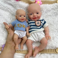 Poupée bébé réaliste faite à la main de 8 et 12 pouces avec cheveux enracinés, nouveau-né réaliste en silicone souple, mini-poupée pour cadeau de vacances et jeu d'imitation pour enfants