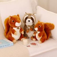 Vente chaude en peluche écureuil et raton laveur poupée mignon en peluche 17cm 25cm 30cm Animal jouet enfants confort poupée cadeau