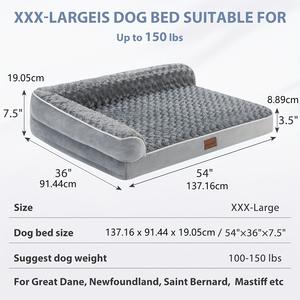 Cama ortopédica de alta calidad para perros grandes, sofá de moda, Animal, tela de esponja extraíble para dormir, franela de fibra - Product Image 4