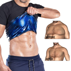 Maglietta da sauna argentata da uomo, a compressione, a maniche corte, per allenamento, yoga, corsa, modellante, S-5XL - Product Image 1