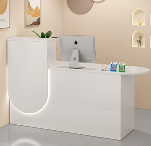 เคาน์เตอร์ไม้สมัยใหม่พร้อมไฟ LED สำหรับเคาน์เตอร์ต้อนรับบริษัทและใช้ในบาร์ขนาดเล็ก - Product Image 6