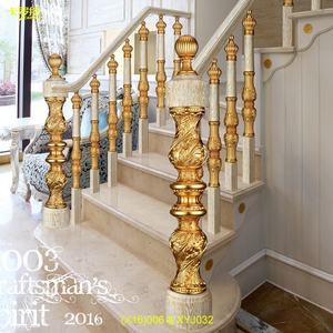 Balustrade en aluminium <span class=keywords><strong>couleur</strong></span> or <span class=keywords><strong>pour</strong></span> poteau d'<span class=keywords><strong>escalier</strong></span> en bois de qualité supérieure <span class=keywords><strong>pour</strong></span> escaliers élégants - Product Image 2