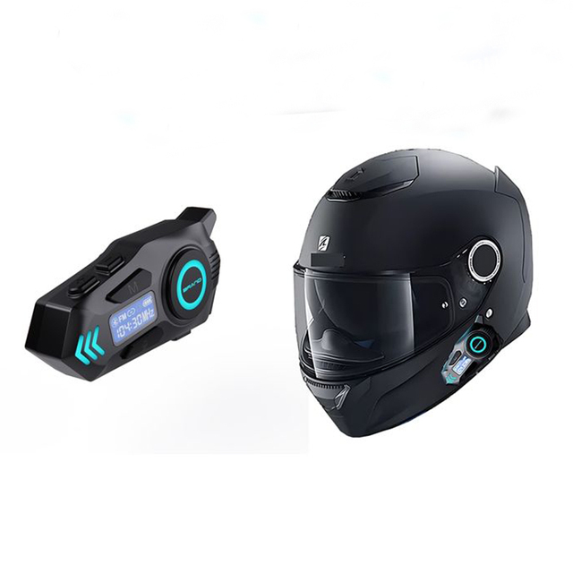 5.4 Motorcycle Helmet Headphones for 2 Riders Intercom with FM Radio Music Sharing Function Voice Assistant