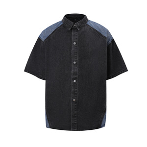 Veste d'é<span class=keywords><strong>t</strong></span>é décontractée à manches courtes pour hommes 2025 Design de style coréen Chemise en jean délavé Beau style - Product Image 2