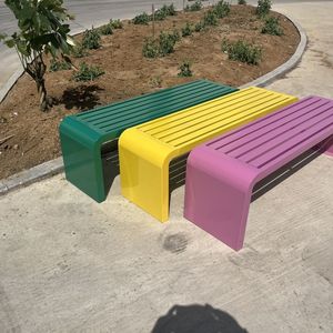 Bancas de Parque para Exteriores, Metálicas, Anticorrosivas, de Plástico, Madera, Acero Inoxidable, Sillas Reforzadas en Fila para Plaza Comunitaria - Product Image 2