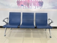 Banc d'attente public en métal à trois places pour aéroports, hôpitaux, centres commerciaux, écoles et gares