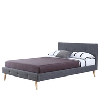 Willsoon Einfaches Bett Stilvolles Skandinavisches Design Möbel Weiches Leinenstoff-Bett Einzelbettgestell