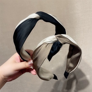 Bandeau noué pour femmes filles bandeau en Satin antidérapant bandeaux de mode haut bandeau noeud pour femmes - Product Image 3