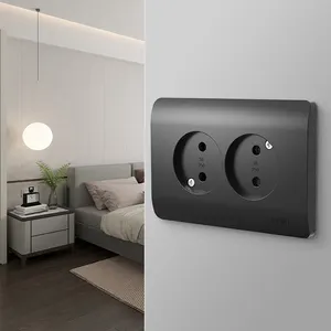 CHINT Premium Quality Universal EU Socket German Plug Electrical Wall double Outlet for Home
