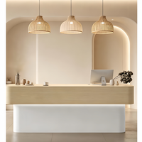 Comptoir de réception moderne et minimaliste laqué brillant – Bureau d'accueil pour entreprise et magasin