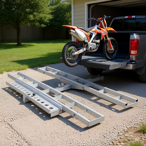 Support de Transport Moto DB Wholesale à Fixation sur Attelage, Capacité 600 LBS, Rampe de Transport pour Moto Tout-Terrain, Scooter, Deux Véhicules - Product Image 2