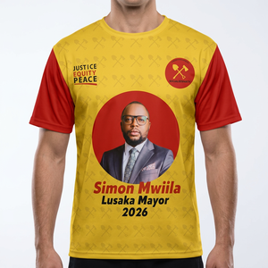 Maglietta Personalizzata per la Campagna Elettorale di Simon Mwila, Cappelliere di Lusaka, 100% Poliestere Traspirante ad Asciugatura Rapida, Politica dello Zambia - Product Image 1