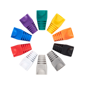 100 cái mỗi túi 8P8C bảo vệ Cat5 Cat6 <span class=keywords><strong>RJ45</strong></span> Modular cắm Bìa OD 6.5 PVC kết nối đầy màu sắc khởi động - Product Image 6