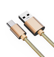 Cable de Carga Rápida y Transferencia de Datos USB-A a USB-C, Nuevo Estilo, Venta Directa al Por Mayor, 1m de Longitud con Malla de Protección para Uso con Computadora