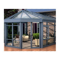Véranda isolante au design moderne avec verre trempé Low-E, profil en alliage d'aluminium, pour piscine extérieure, installation facile