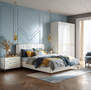 2025 New Design Modern Luxury Complete Bedroom Furniture <b>Set</b> King Size Double <b>Bed</b> Upholstered Headboard <b>Full</b> Home Furniture - Product Image 2