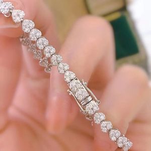 Bracelet tennis en or blanc 18 carats personnalisé Xinfly, bijoux fins, forme de cœur, diamant naturel 3,3 carats, charme tendance pour cadeau de mariage - Product Image 3