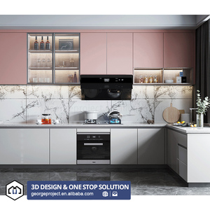 Ensemble complet de meubles de maison italiens en bois : armoires de <span class=keywords><strong>cuisine</strong></span> et mobilier de salon pour villa - Product Image 2