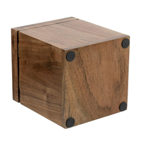 Extracteur de papier de table basse carré en noyer noir personnalisé boîte à serviettes en papier à rabat rouleau de papier en bois massif