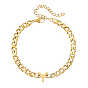 Bracelet en acier inoxydable avec lettres, chaîne alphabet 26 lettres, bijoux hip hop unisexe, bracelets tendance pour hommes et femmes - Product Image 5
