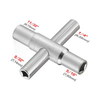 Kunci pas Sillcock 4 cara Set 1/4 9/32 "5/16" 11/32 "baja multi-fungsi kunci air utilitas untuk sillcoccks keran keran spigot