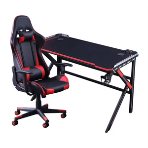 Compre un <span class=keywords><strong>Escritorio</strong></span> <span class=keywords><strong>Gamer</strong></span> Grande de Metal Negro con Iluminación LED para Computadora Portátil o PC, <span class=keywords><strong>Escritorio</strong></span> <span class=keywords><strong>Gamer</strong></span> RGB con Silla Combinada - Product Image 1