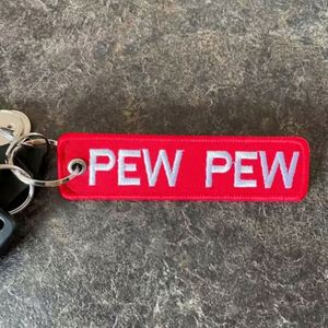 Fashion Promotional Brand Name Logo Embroidery Jet Tag Keychain Key Ring Custom Accessories - Product Image 6