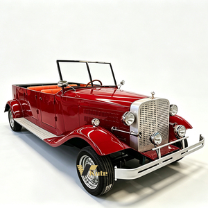 Voiture électrique vintage personnalisée vert foncé, style antique, 3 rangées de sièges orange, auvent en option, couleur rétro, buggy - Meilleures ventes - Product Image 1