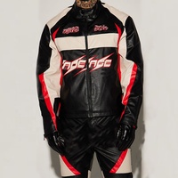 Blouson aviateur de course motard en cuir personnalisé pour hommes blouson de moto court en cuir avec patch brodé et fermeture éclair pour hommes