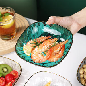 Plats transparents haut de gamme de luxe légers pour cracher des os Porte-vaisselle de qualité alimentaire <span class=keywords><strong>Service</strong></span> de vaisselle domestique - Product Image 3